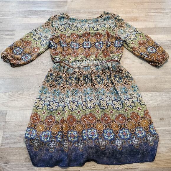 Cato medium womens midi dress with elastic waistband includes belt - Picture 5 of 12